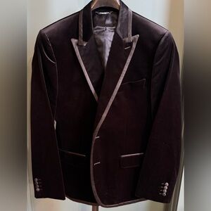 Dolce & Gabbana Velvet Sportcoat Blazer Dinner Jacket 54/ 44 ITALY Black $3500